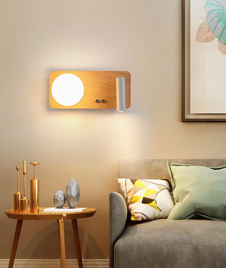 Modern Sconce Single Light Wood Light Spot Light Beside Light Bedroom Indoor Light