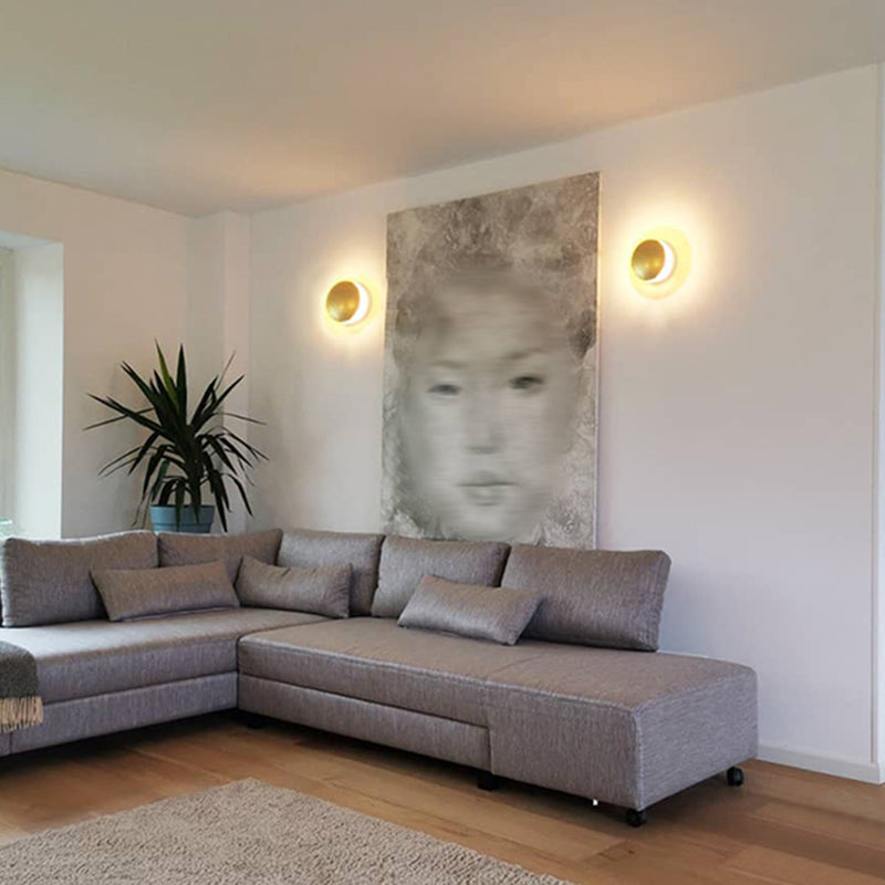 Lampade a sconde circolare in metallo moderno lampada a parete da letto da letto