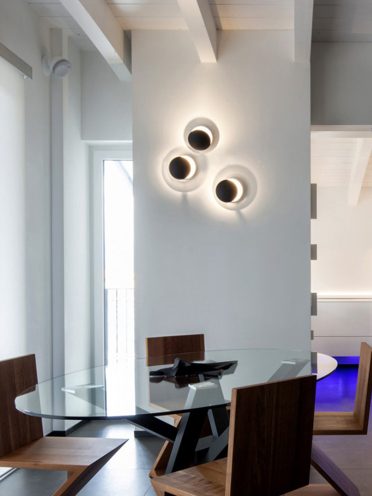 Lampade a sconde circolare in metallo moderno lampada a parete da letto da letto