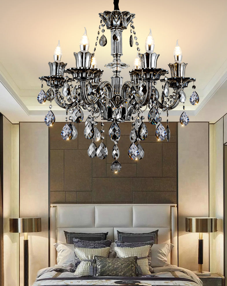 Crystal Candelabra Hanging Light Fixtures Vintage Living Room Hanging Chandelier Light