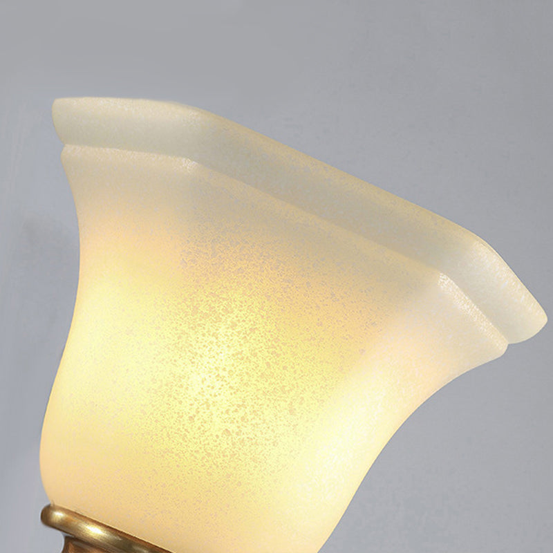 Bell-Shaped Shade Chandelier Light Fixture Traditional White Glass Pendant Lighting for Restaurant