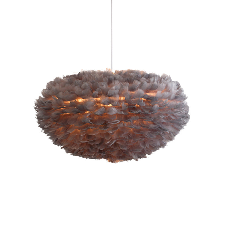 Lámpara de lámpara esférica lámpara moderna simplicidad de plumas de tono colgante para restaurante para restaurante