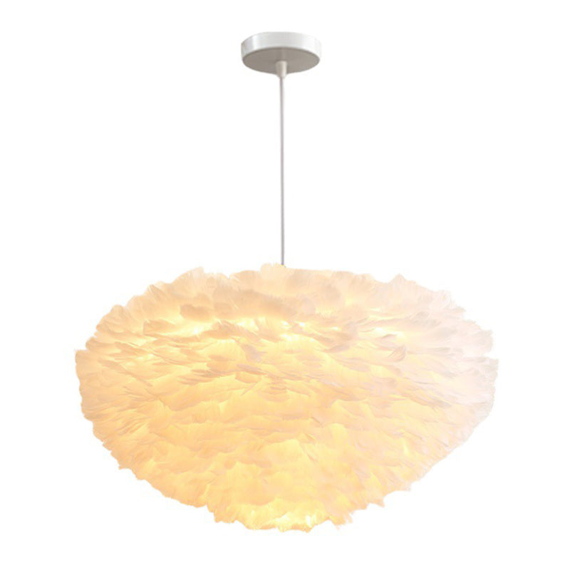 Lámpara de lámpara esférica lámpara moderna simplicidad de plumas de tono colgante para restaurante para restaurante