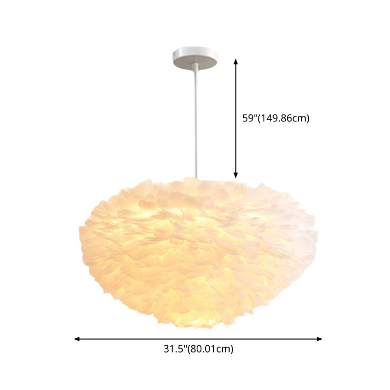 Lámpara de lámpara esférica lámpara moderna simplicidad de plumas de tono colgante para restaurante para restaurante