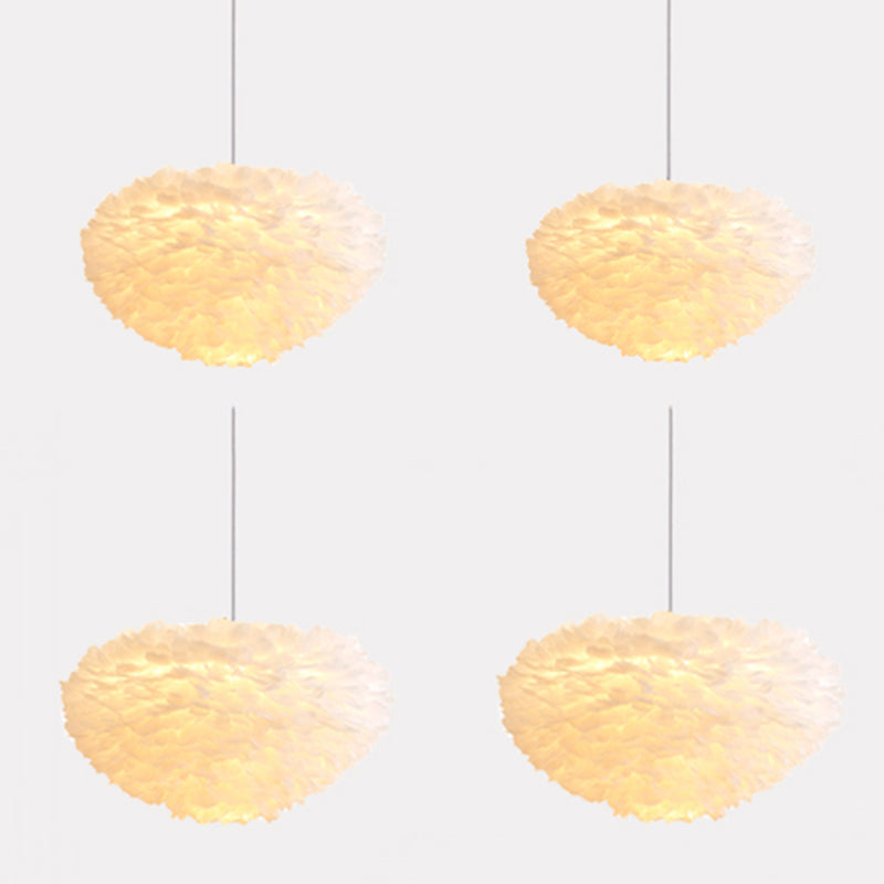 Lámpara de lámpara esférica lámpara moderna simplicidad de plumas de tono colgante para restaurante para restaurante