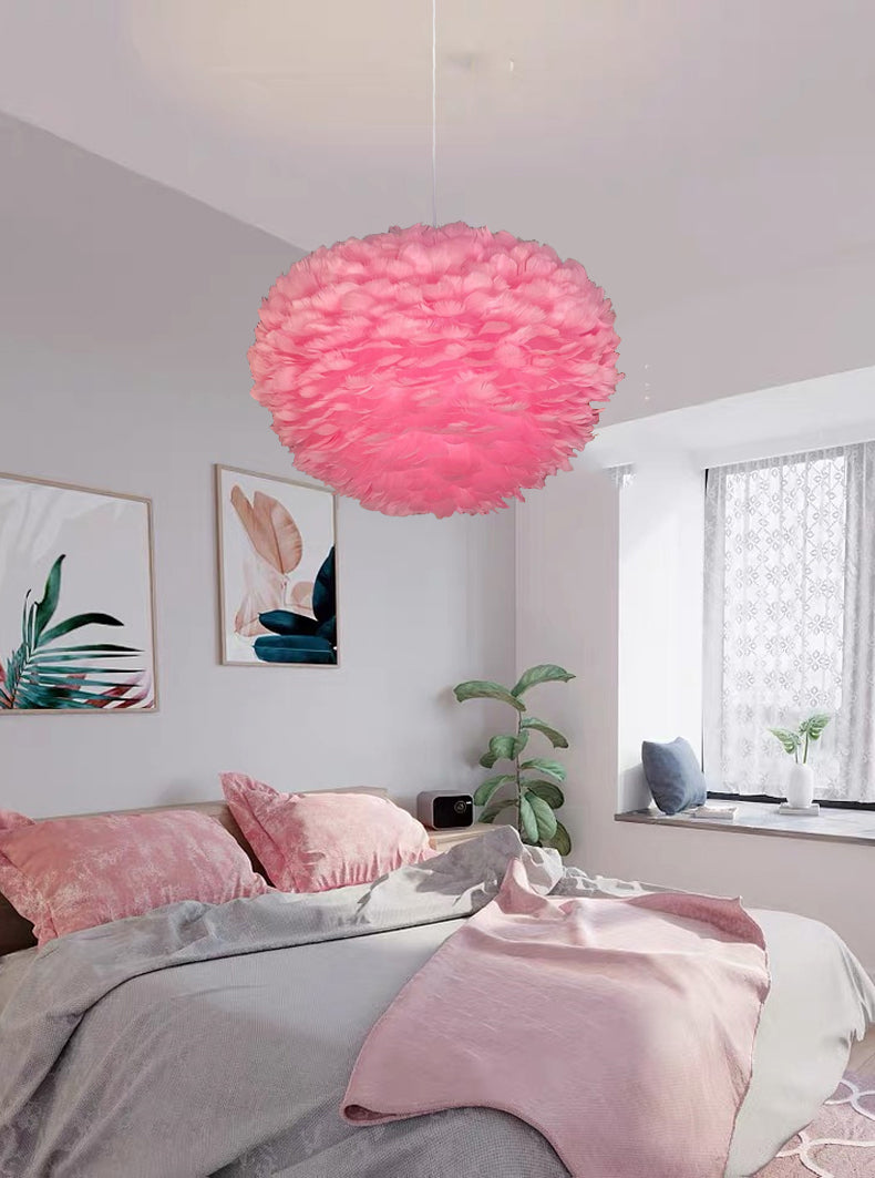 Lámpara de lámpara esférica lámpara moderna simplicidad de plumas de tono colgante para restaurante para restaurante