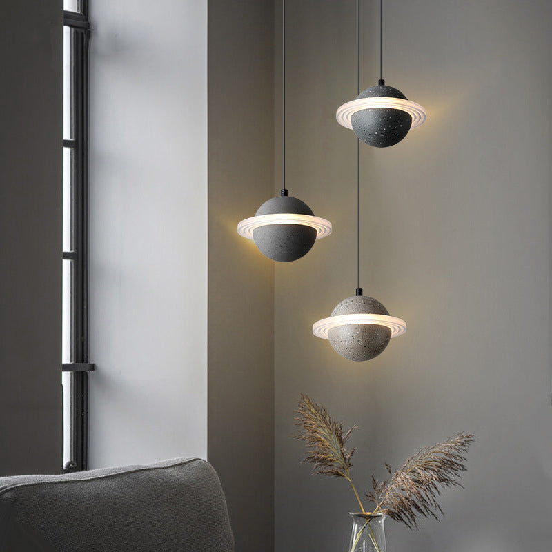 Modern Simplicity Round Ceiling Chandelier Cement Hanging Light for Living Room