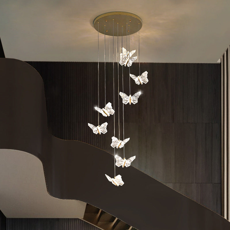 Simplicité moderne Butterfly Plafond Suspension lampe de plafond acrylique Fixage de plafond pour restaurant