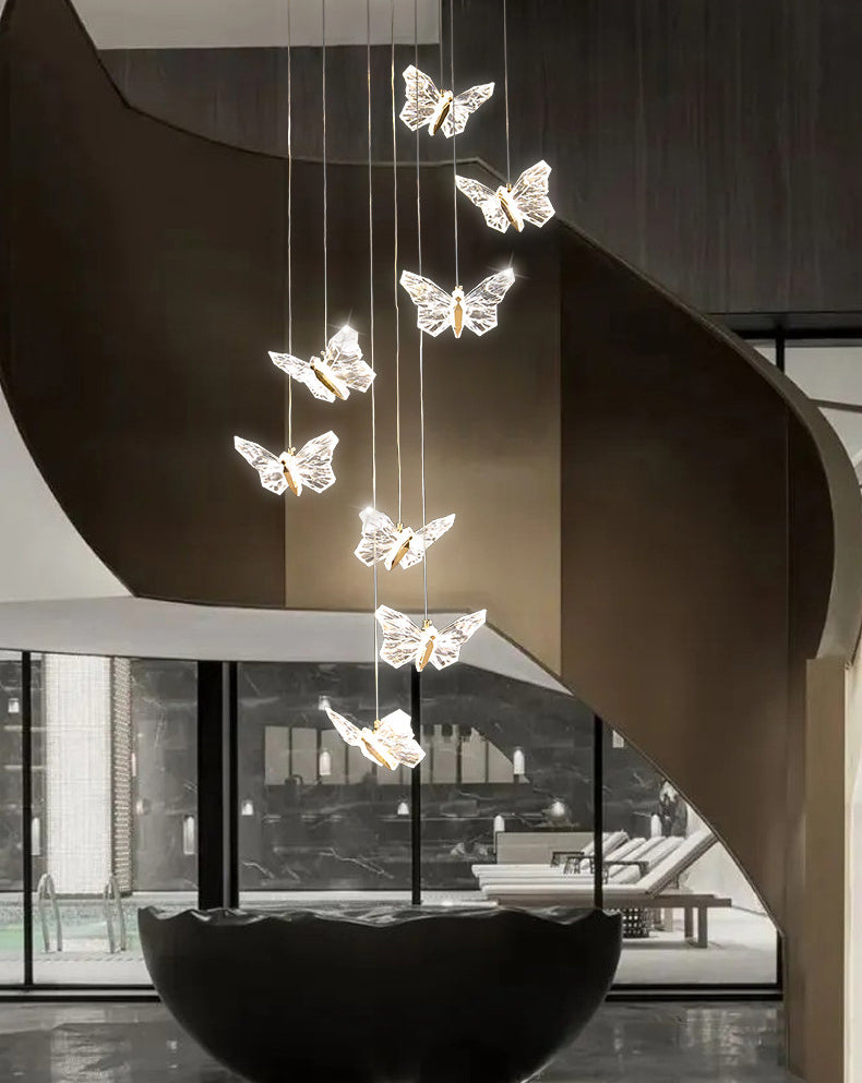 Simplicité moderne Butterfly Plafond Suspension lampe de plafond acrylique Fixage de plafond pour restaurant
