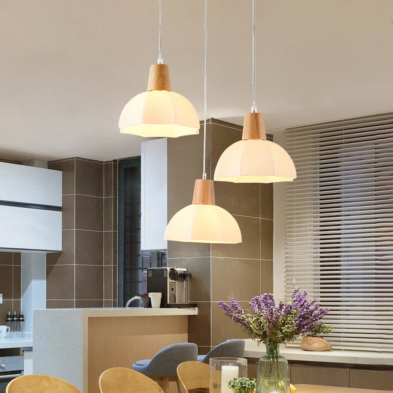 Noordse stijl cirkel hanglamp lamp armatuur houten eetkamer hanger plafondlicht