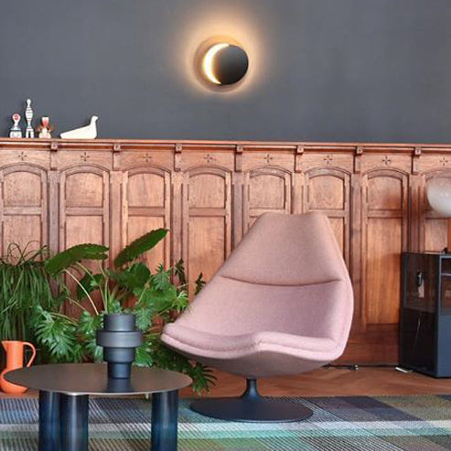 Lampade a sconde circolare in metallo moderno lampada a parete da letto da letto