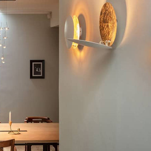 Lampade a sconde circolare in metallo moderno lampada a parete da letto da letto