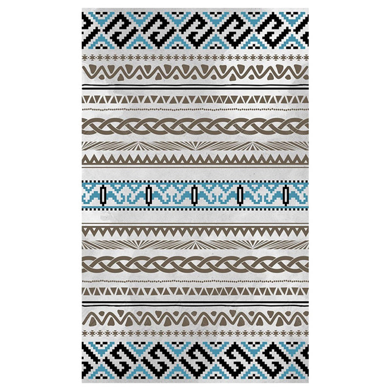 Eenvoudige veelkleurige Boheemse tapijten Polyester Speerpunt Rug niet-slip achterste tapijt voor woonkamer