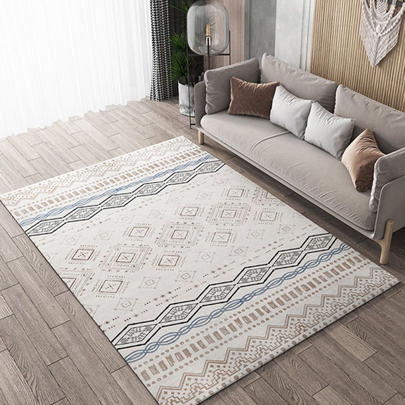 Eenvoudige veelkleurige Boheemse tapijten Polyester Speerpunt Rug niet-slip achterste tapijt voor woonkamer