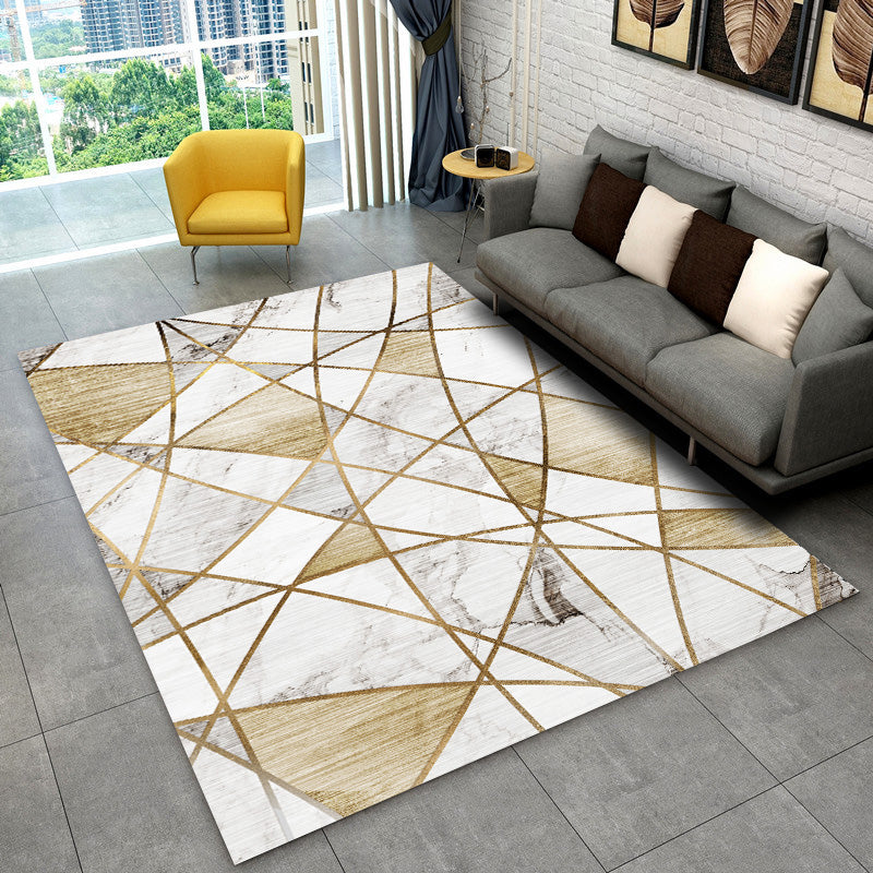 Simplicity Modern Indoor Rug Stylish Marble Print Rug Anti-Slip Backing Carpet for Home Decoration