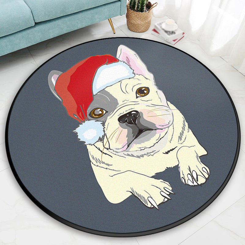 Creative Modern Round Rug Lovely Animal Pattern Carpet Friendly Washable Carpet for Living Room