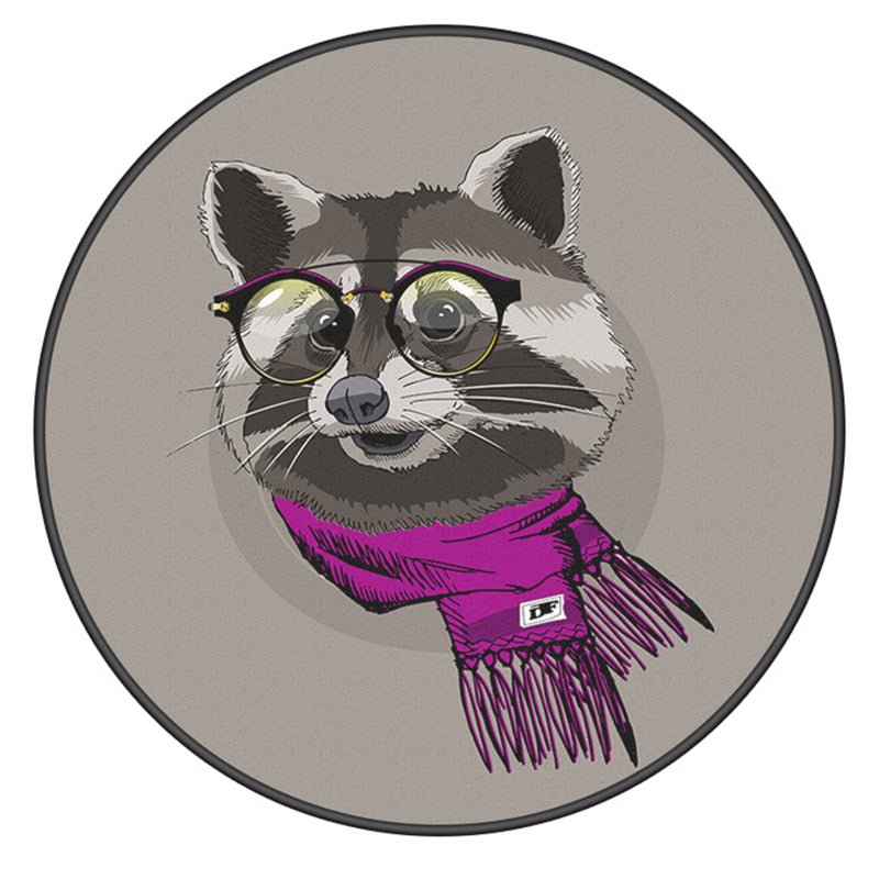 Individuality Animals Pattern Rug Multicolored Stylish Round Rug Washable Carpet for Home Decor