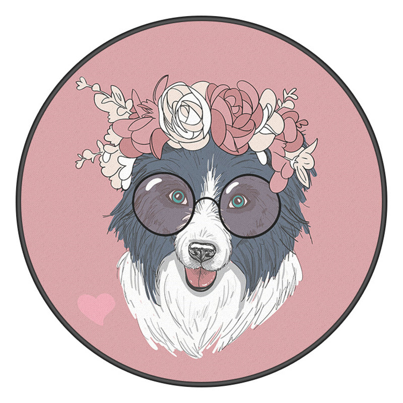 Individuality Animals Pattern Rug Multicolored Stylish Round Rug Washable Carpet for Home Decor