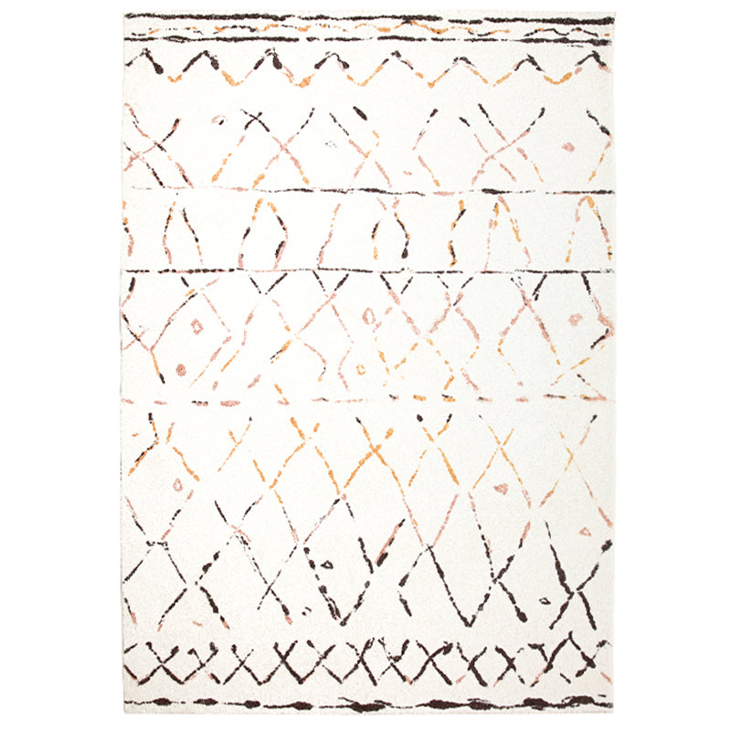 Witte toon woonkamer tapijt retro tribale totem afdruksgebied vloerkleed polyester met niet-slip achterste tapijt