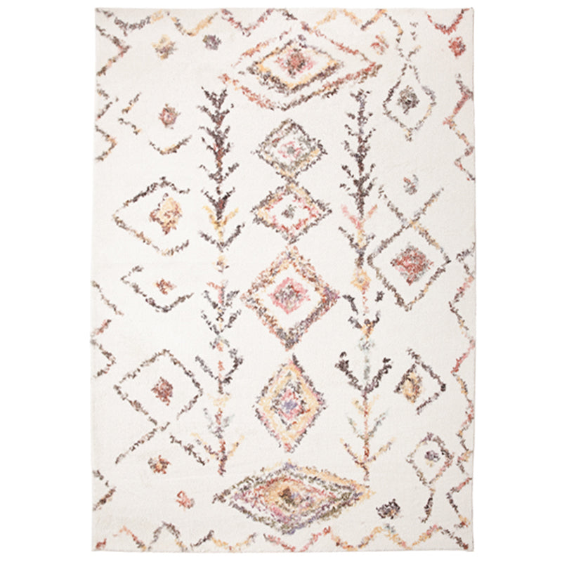 Witte toon woonkamer tapijt retro tribale totem afdruksgebied vloerkleed polyester met niet-slip achterste tapijt