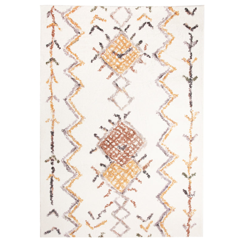 Witte toon woonkamer tapijt retro tribale totem afdruksgebied vloerkleed polyester met niet-slip achterste tapijt