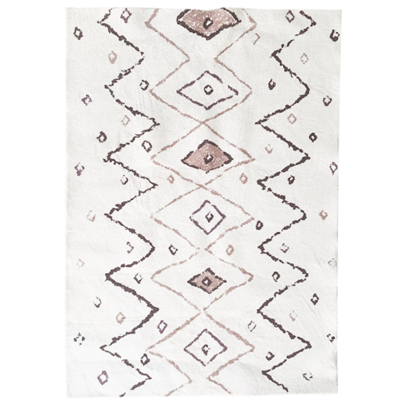 Witte toon woonkamer tapijt retro tribale totem afdruksgebied vloerkleed polyester met niet-slip achterste tapijt