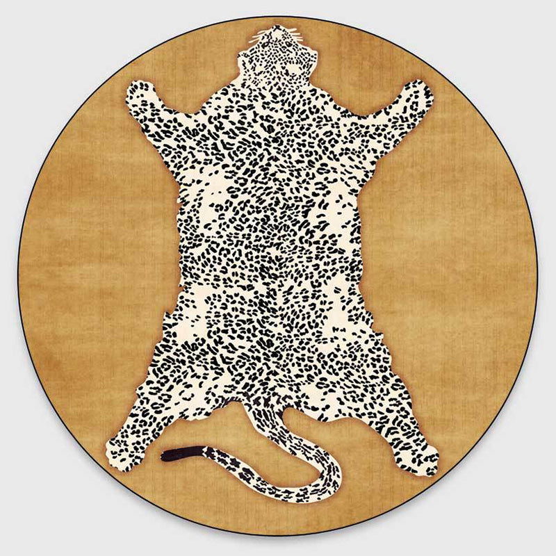 Kleurrijk stijlvol ronde vloerkleed moderne tijger bedrukt tapijt niet-slip achterste tapijt voor woningdecoratie