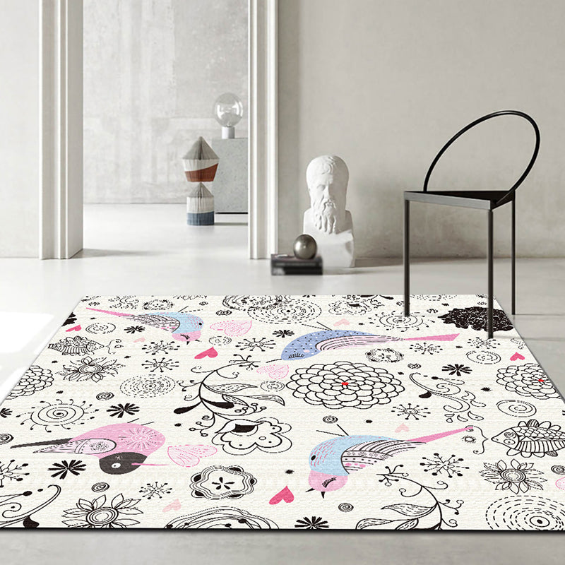 Lovely Animal Pattern Rug Funky Modern Polyester Carpet Anti-Slip Backing Indoor Rug for Home Decor