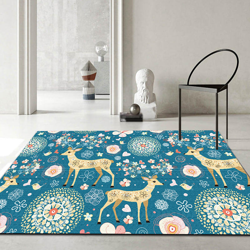 Lovely Animal Pattern Rug Funky Modern Polyester Carpet Anti-Slip Backing Indoor Rug for Home Decor