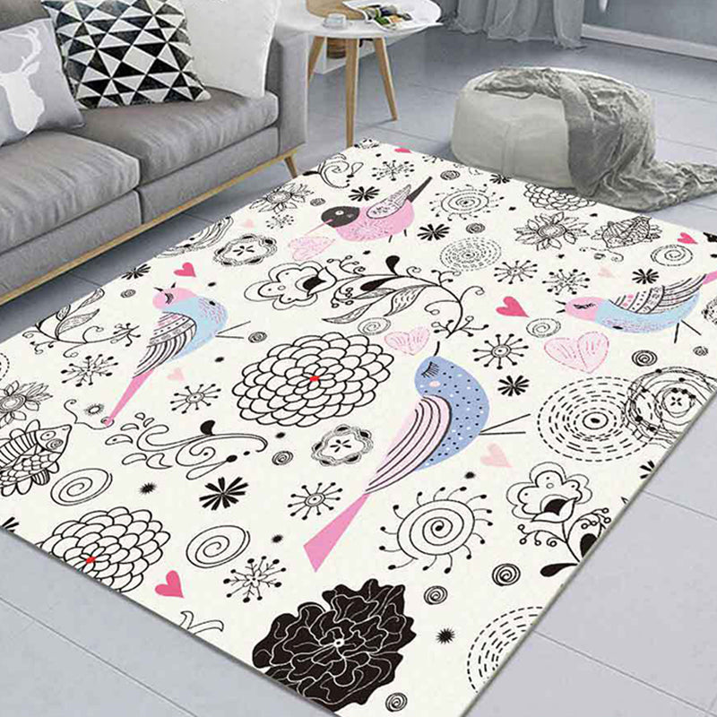 Lovely Animal Pattern Rug Funky Modern Polyester Carpet Anti-Slip Backing Indoor Rug for Home Decor