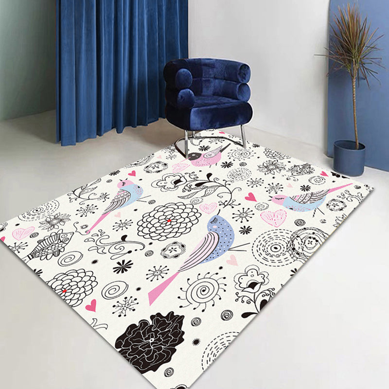 Lovely Animal Pattern Rug Funky Modern Polyester Carpet Anti-Slip Backing Indoor Rug for Home Decor