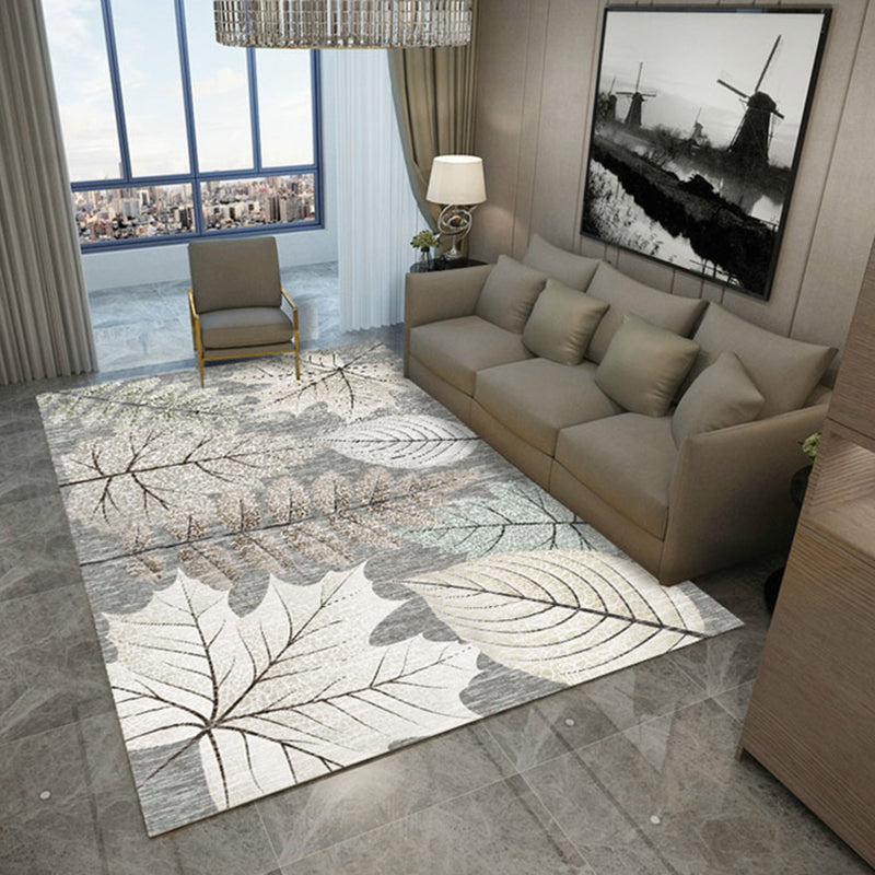 Comfort Plants Pattern Rug Simplicity Modern Rug Polyester Friendly Washable Carpet for Home Decor