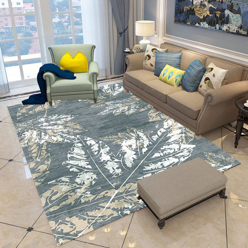 Comfort Plants Pattern Rug Simplicity Modern Rug Polyester Friendly Washable Carpet for Home Decor