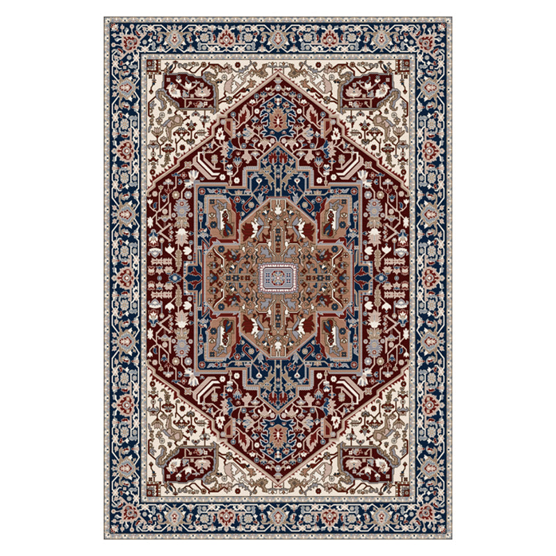 Shabby Chic Ethnic Printed Rug Color Mixed Polyester Area Carpet Stain Resistant Rug for Living Room