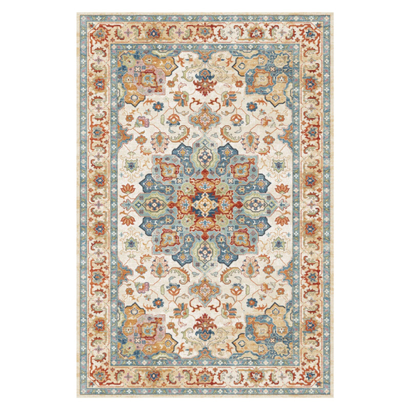 Shabby Chic Ethnic Printed Rug Color Mixed Polyester Area Carpet Stain Resistant Rug for Living Room