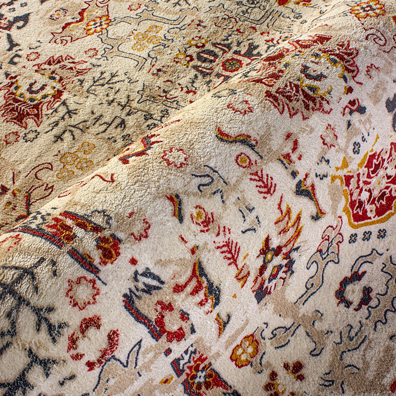 Tapis à imprimé floral multicolore Polyester tapis anti-glissement