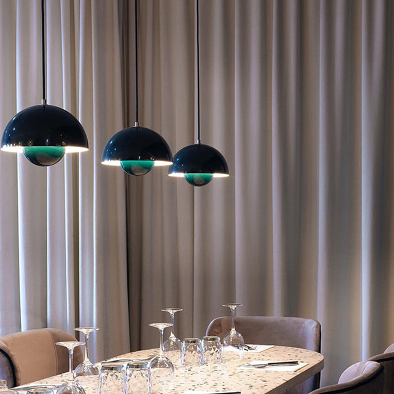 1 Luz de techo colgante de metal ligero semi Semi esferas Comedor Comedor lámparas colgantes