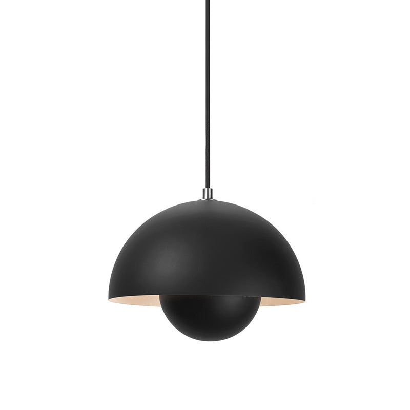 1 licht metalen hangend plafondlicht moderne semi -bollen eetkamer hangende verlichtingsarmaturen
