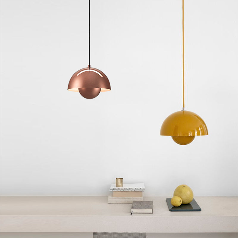 1 Luz de techo colgante de metal ligero semi Semi esferas Comedor Comedor lámparas colgantes