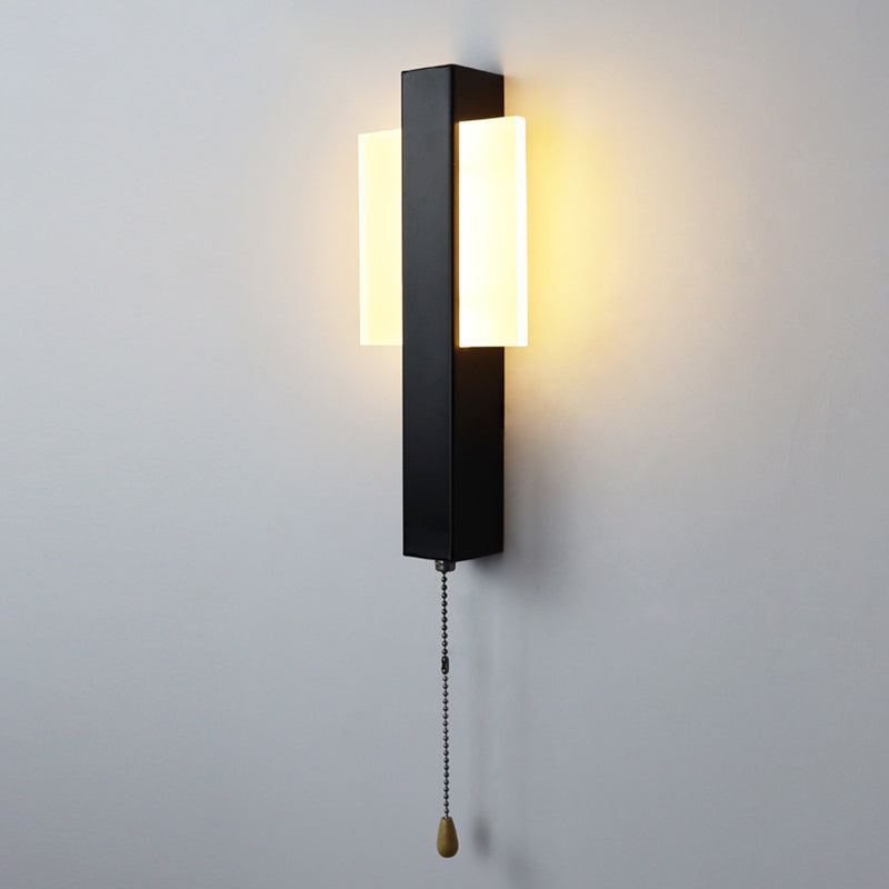 Nordic Geometric Wall Sconce Lighting Metal Living Room LED Wall Light with Pull Chain