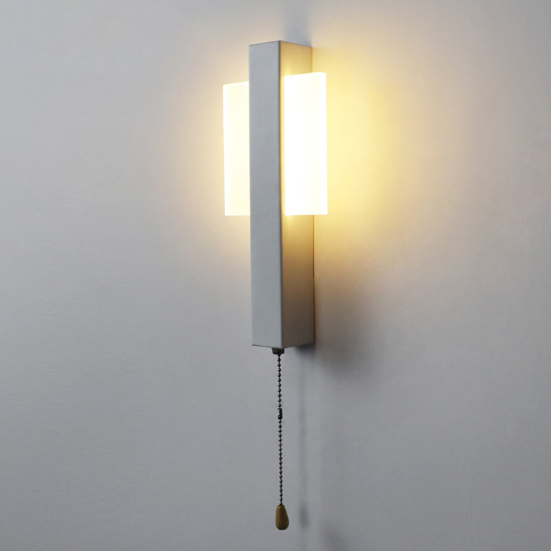 Nordic Geometric Wall Sconce Lighting Metal Living Room LED Wall Light with Pull Chain