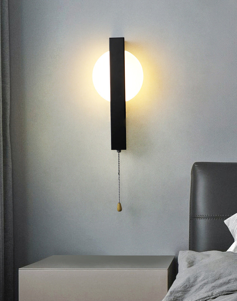 Nordische geometrische Wandleuchte Beleuchtung Metall Wohnzimmer LED -Wandleuchte mit Pull -Kette
