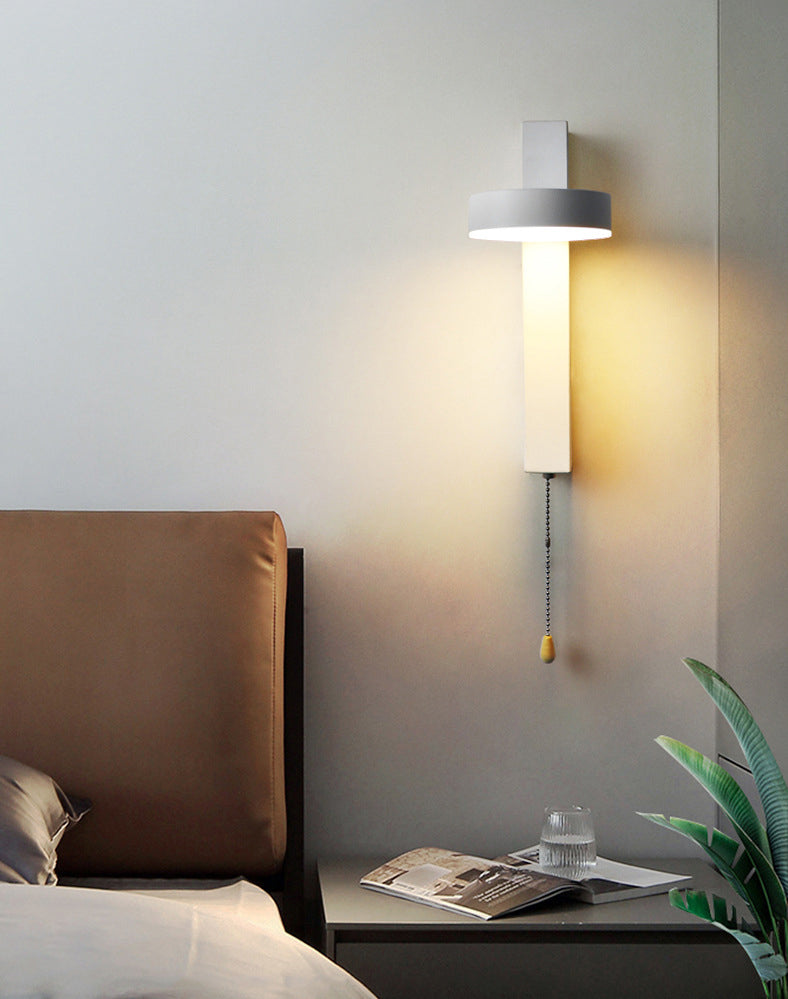 Nordische geometrische Wandleuchte Beleuchtung Metall Wohnzimmer LED -Wandleuchte mit Pull -Kette
