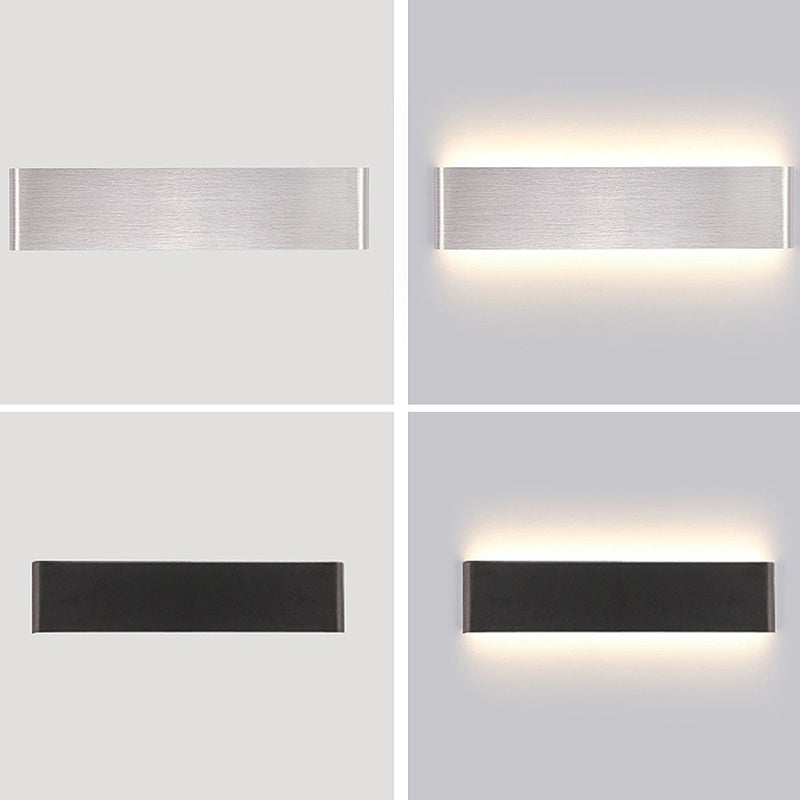 Rectangular Flush Mount Wall Sconce Postmodern Metal Living Room LED Wall Light