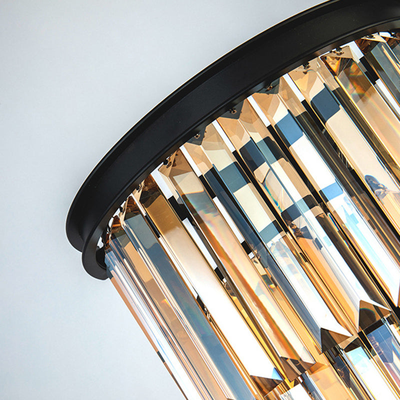 Sfonce da parete in cristallo a 2 luci in moderna lampada da parete in ferro battuto in ferro battuto per camera da letto