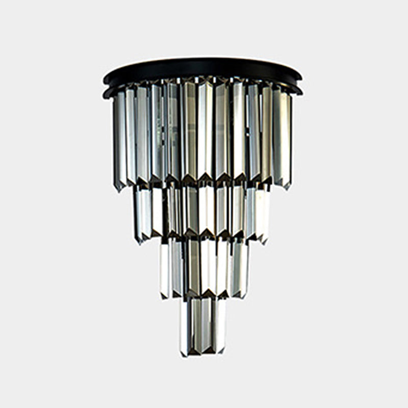 Sfonce da parete in cristallo a 2 luci in moderna lampada da parete in ferro battuto in ferro battuto per camera da letto