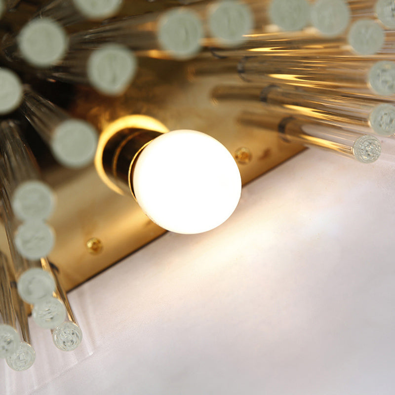 Sconce da muro scintillanti a 2 luci in moderna lampada a parete di rame in stile lusso con tonalità di cristallo