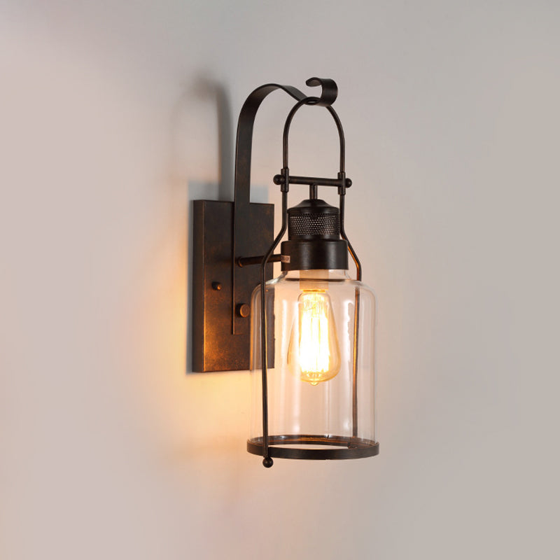 1 Light Metal Wall Light Sconce Industrial Cylindrical Hall And Foyer Wall Mounted Light Fixture