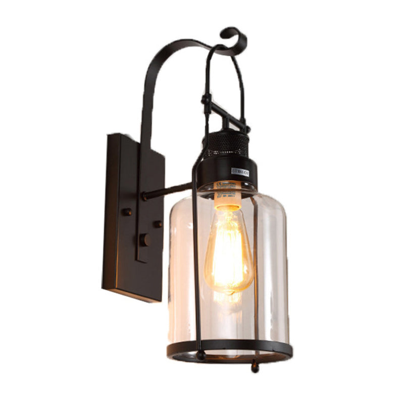 1 Light Metal Wall Light Sconce Industrial Cylindrical Hall And Foyer Wall Mounted Light Fixture