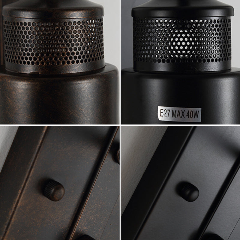 1 Light Metal Wall Light Sconce Industrial Cylindrical Hall And Foyer Wall Mounted Light Fixture